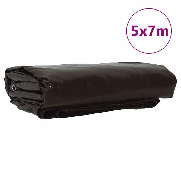 Braun Plane 650g/m² - 5 x 7 m PVC-beschichtet