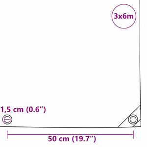 Beige PVC-beschichtete Plane 3x6m, 650g/m²