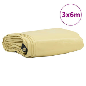 Beige PVC-beschichtete Plane 3x6m, 650g/m²