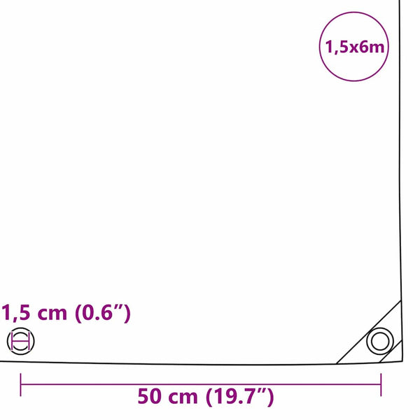 Beige PVC-Plane 650g/m² - 1,5 x 6 m