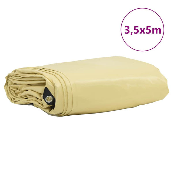 Beige PVC-beschichtete Plane 3,5 x 5 m