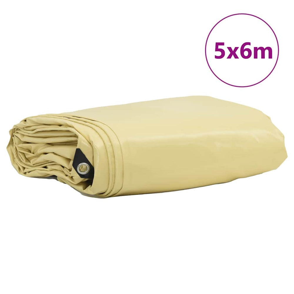 Beige PVC-beschichtete Plane 5x6m, 650g/m²
