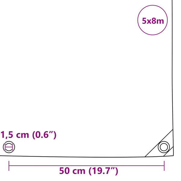 Beige PVC-beschichtete Plane 5 x 8 m