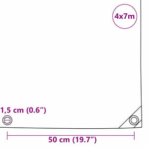 Orange PVC-beschichtete Plane 4x7m
