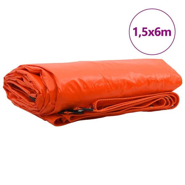 Orange PVC-beschichtete Plane 1,5x6m, 650g/m²