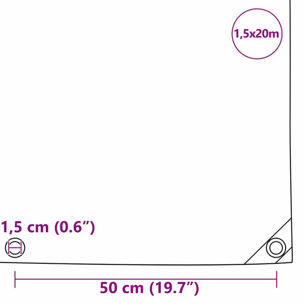 Orange PVC-beschichtete Plane, 1,5 x 20 m