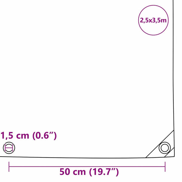 Orange PVC-beschichtete Plane 2,5 x 3,5 m