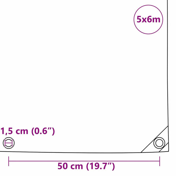 Orange PVC-beschichtete Plane 5x6m, 650g/m²