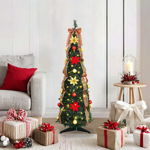 Künstlicher Weihnachtsbaum mit LEDs, 125 cm