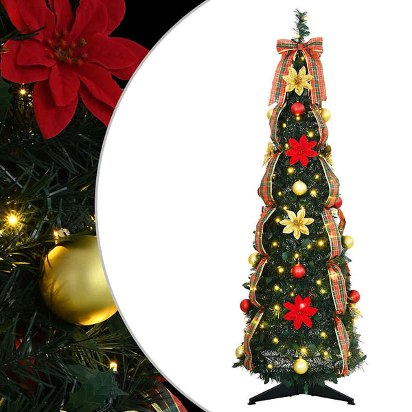 Künstlicher Weihnachtsbaum mit LEDs, 125 cm