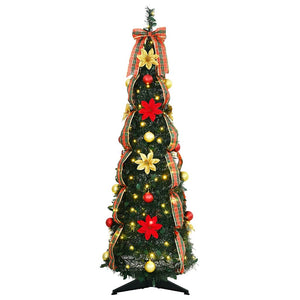 Künstlicher Weihnachtsbaum mit LEDs, 125 cm