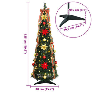 Künstlicher Weihnachtsbaum mit LEDs, 125 cm