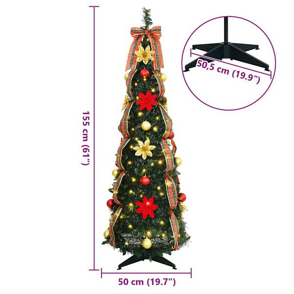Künstlicher Weihnachtsbaum mit 100 LEDs, 155cm