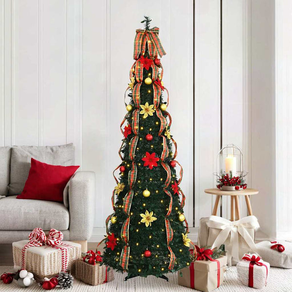 Künstlicher Weihnachtsbaum mit LEDs, 185 cm