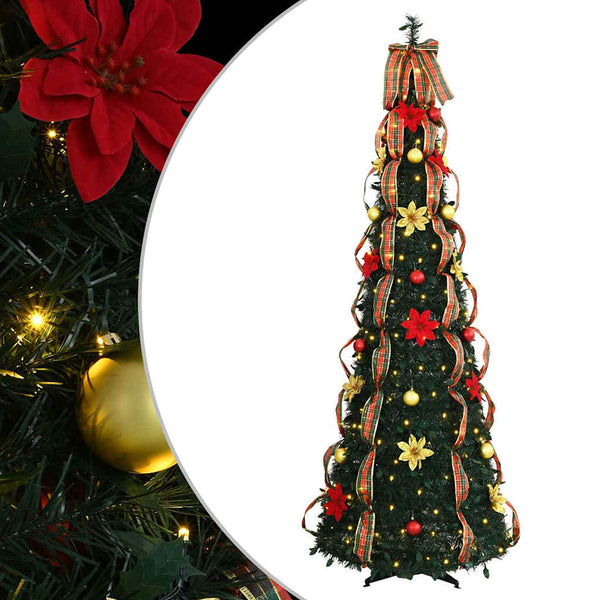 Künstlicher Weihnachtsbaum mit LEDs, 185 cm