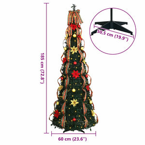 Künstlicher Weihnachtsbaum mit LEDs, 185 cm