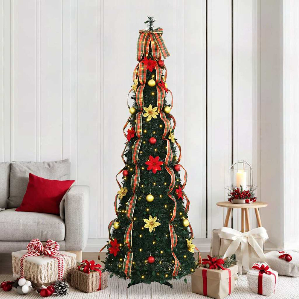 Künstlicher Weihnachtsbaum mit LEDs, Grün, 215cm