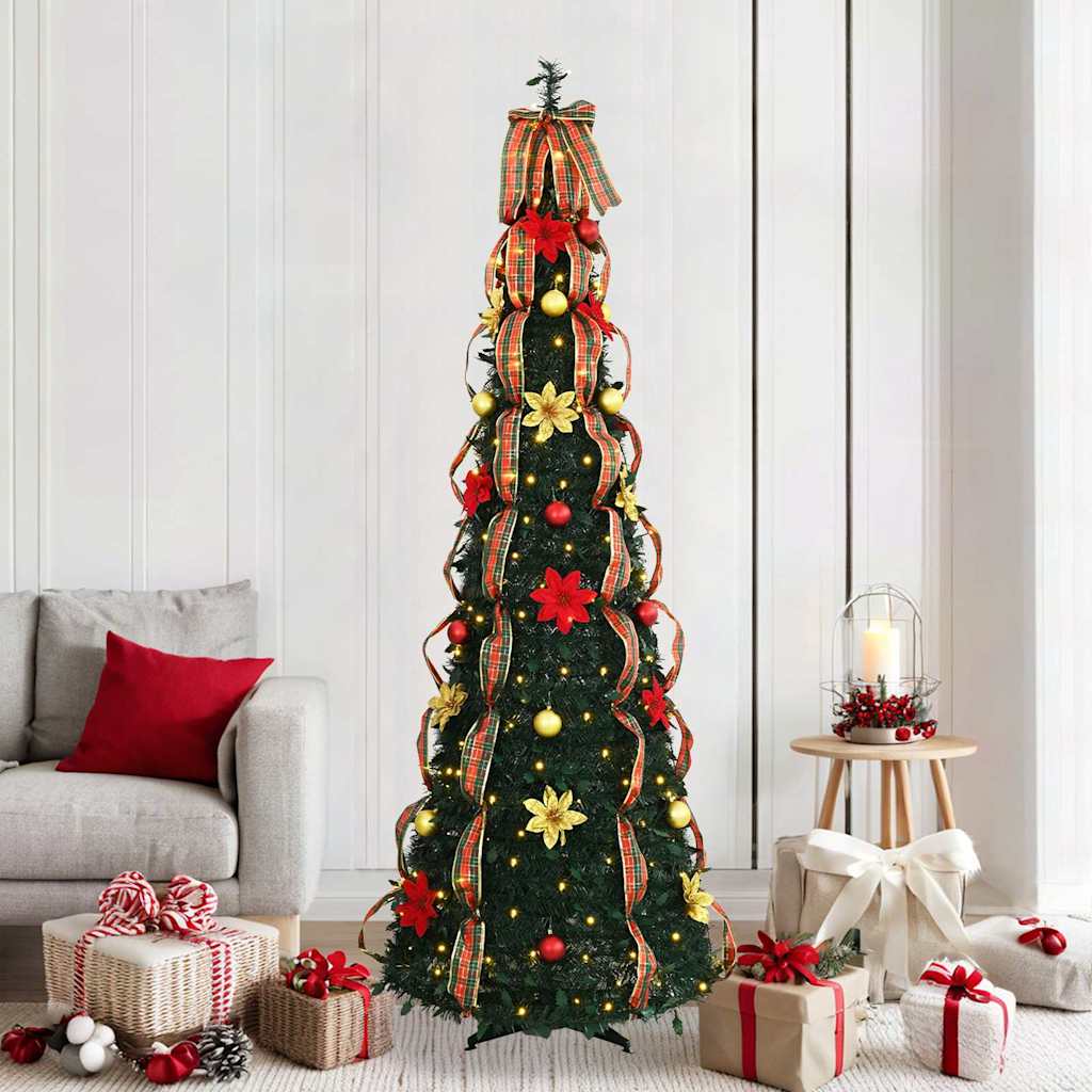 Künstlicher Weihnachtsbaum mit LEDs, Grün, 215cm