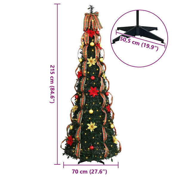Künstlicher Weihnachtsbaum mit LEDs, Grün, 215cm