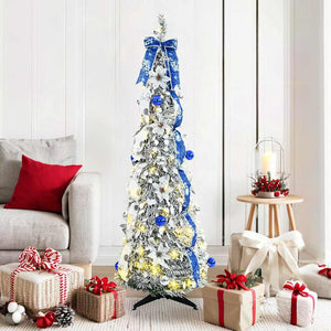 Weihnachtsbaum künstlich, 150cm, 100 LEDs, Weiß