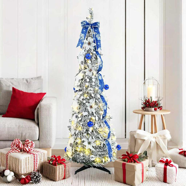 Weihnachtsbaum künstlich, 150cm, 100 LEDs, Weiß