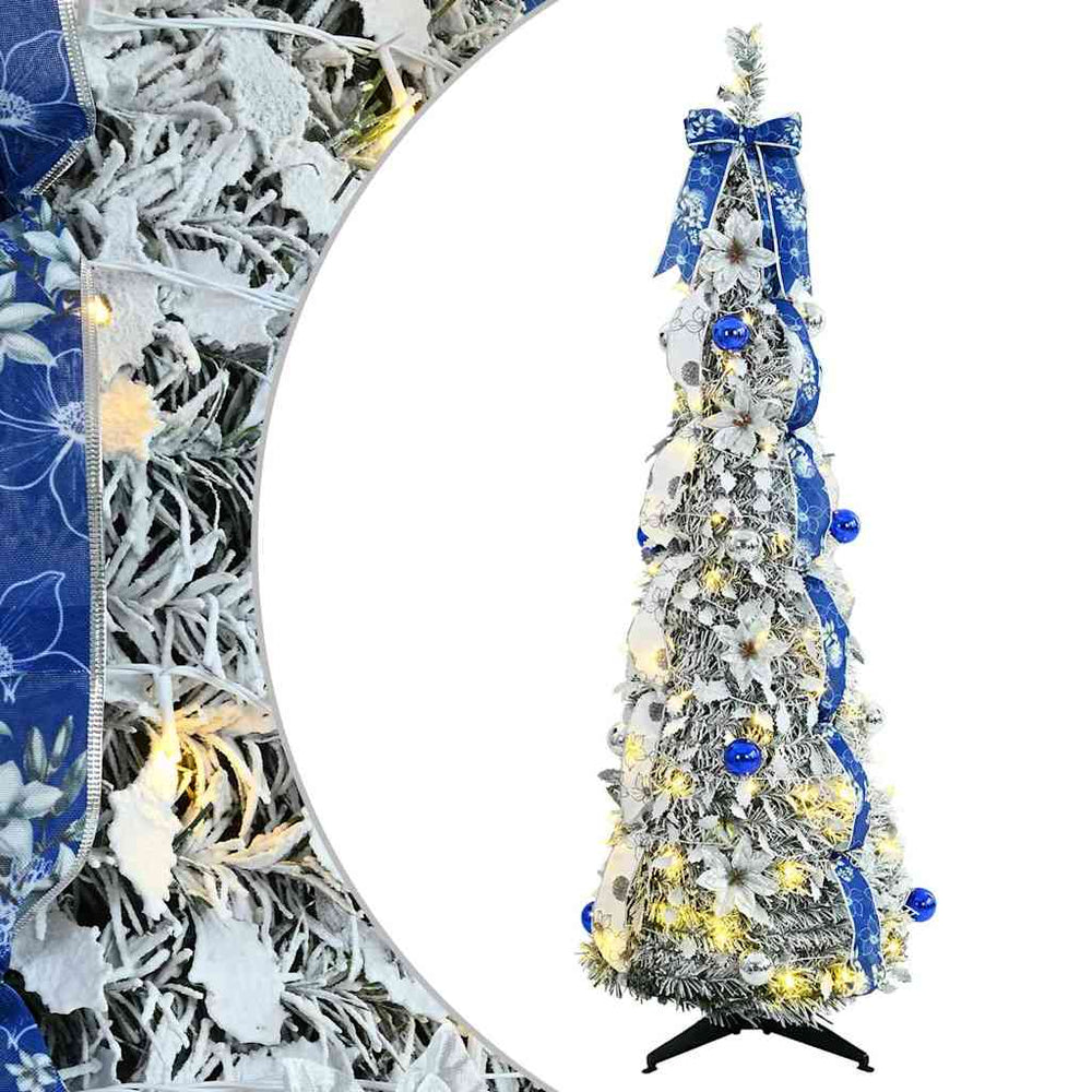 Weihnachtsbaum künstlich, 150cm, 100 LEDs, Weiß