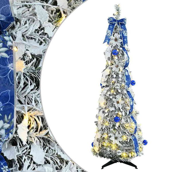 Weihnachtsbaum künstlich, 150cm, 100 LEDs, Weiß