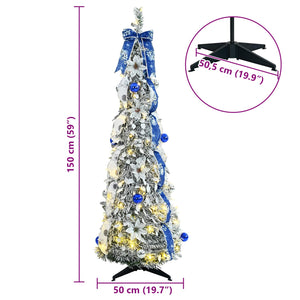 Weihnachtsbaum künstlich, 150cm, 100 LEDs, Weiß
