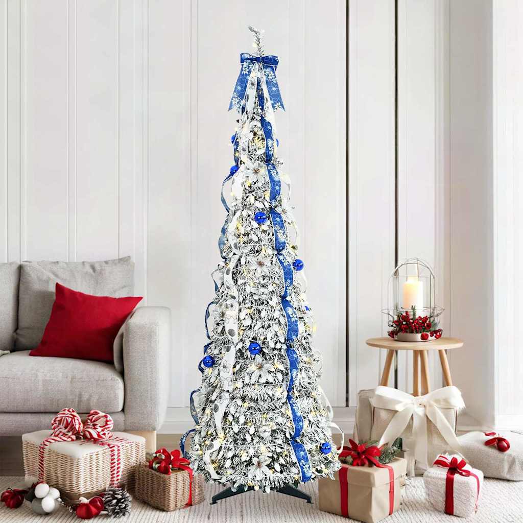 Weihnachtsbaum Künstlich Weiß 180cm mit LEDs