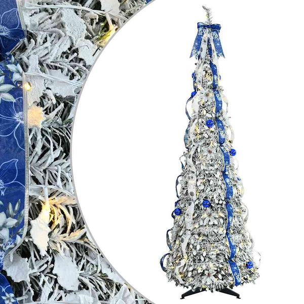 Weihnachtsbaum Künstlich Weiß 180cm mit LEDs