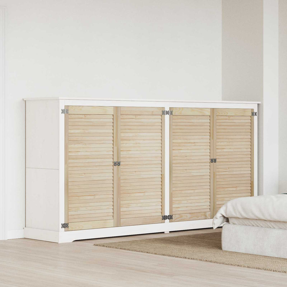 vidaXL Portes de placard 4 pcs Naturel 110 x 2,1 x 59,5 cm Bois de pin massif