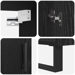 vidaXL Buffet haut 2 pcs Noir aspect chêne Bois d'ingénierie