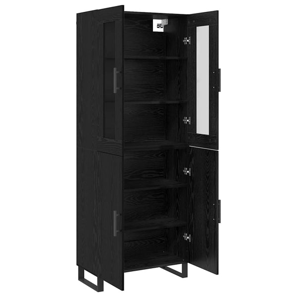 vidaXL Buffet haut 2 pcs Noir aspect chêne Bois d'ingénierie