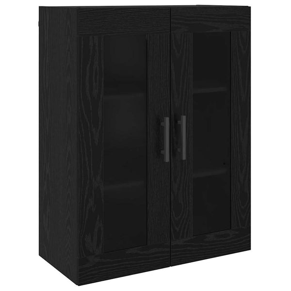 vidaXL Buffet haut 2 pcs Noir aspect chêne Bois d'ingénierie