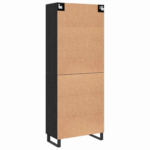 vidaXL Buffet haut 2 pcs Noir aspect chêne Bois d'ingénierie