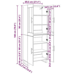 vidaXL Buffet haut 2 pcs Noir aspect chêne Bois d'ingénierie