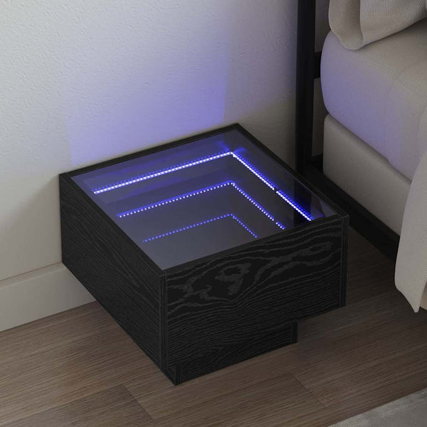 Schwarzer Couchtisch Eichenoptik 40x40 cm