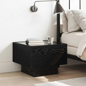 Schwarzer Couchtisch Eichenoptik 40x40 cm