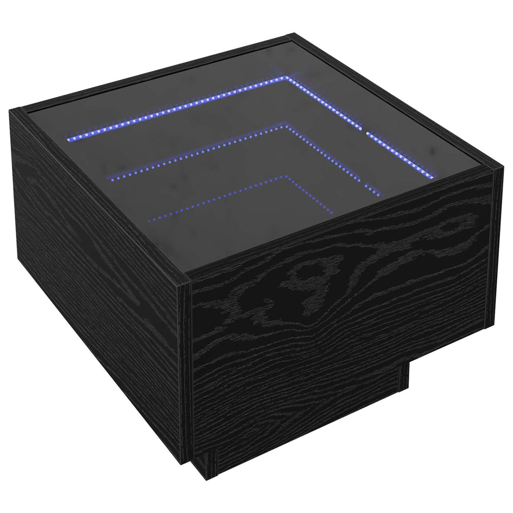 Schwarzer Couchtisch Eichenoptik 40x40 cm