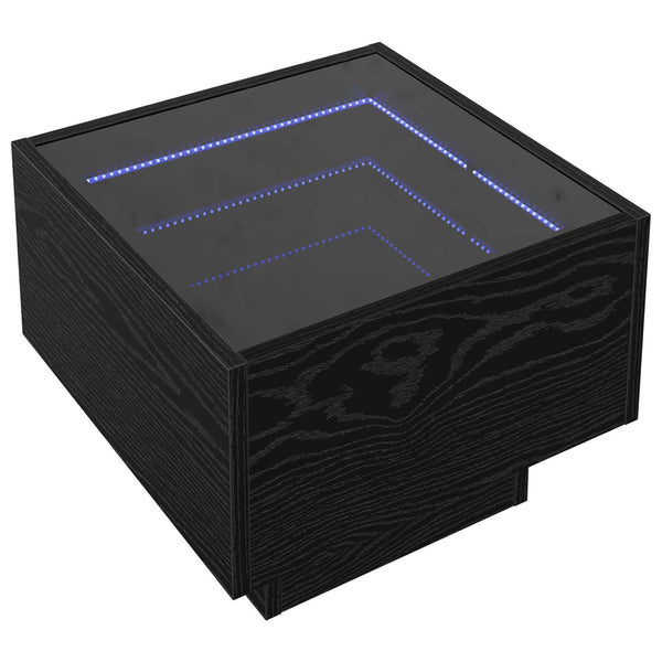 Schwarzer Couchtisch Eichenoptik 40x40 cm