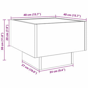 Schwarzer Couchtisch Eichenoptik 40x40 cm