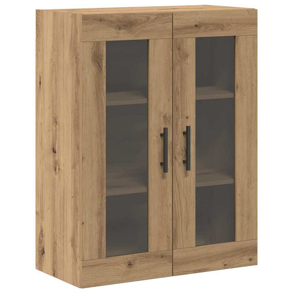 Wandmontierte Schränke, 2er-Set, Eiche/Schwarz