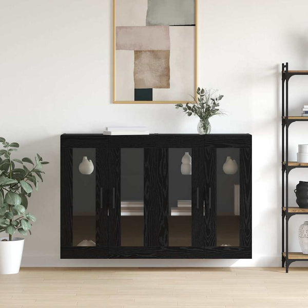 Wandmontierte Schränke, 2er-Set, Eichen-Optik