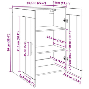 Wandmontierte Schränke, 2er-Set, Eichen-Optik