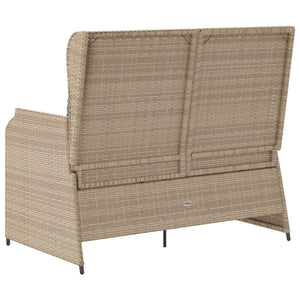 Gartenbank Poly-Rattan Beige/Grau mit Kissen