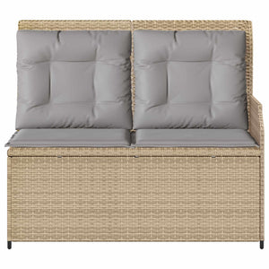 Gartenbank Poly-Rattan Beige/Grau mit Kissen