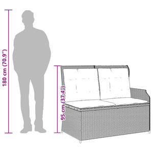 Gartenbank Poly-Rattan Beige/Grau mit Kissen