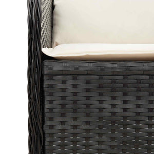 Schwarze Poly-Rattan Gartenbank