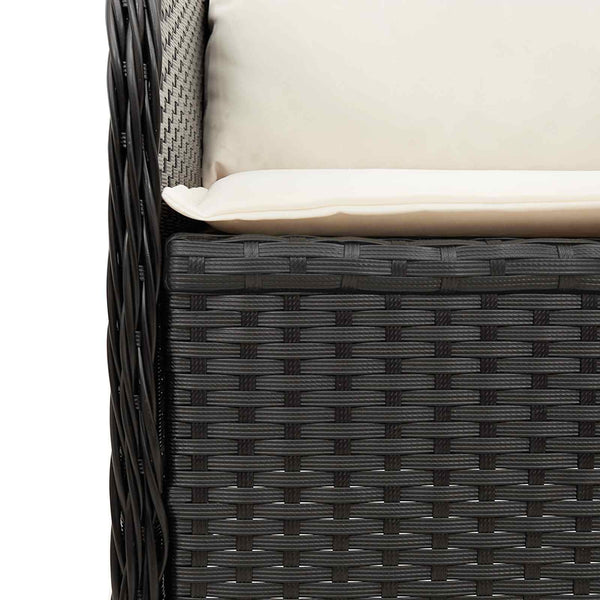 Schwarze Poly-Rattan Gartenbank