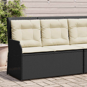 Schwarze Poly-Rattan Gartenbank